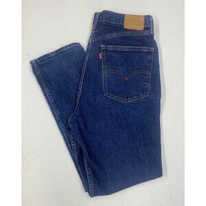 Women Levi's Premium 70s High Slim Straight dark wash cotton denim blue jeans 31